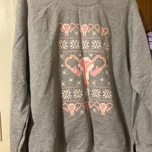 Look Human Uterus Feminist Sweatshirt Unisex L